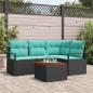 Preview: ARDEBO.de - Gartensofa-set 5 stk. Schwarz Poly-Rattan