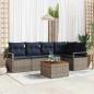 Preview: ARDEBO.de - Gartensofa-set mit Kissen 6 pcs Grau Poly-Rattan