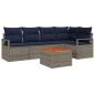 Preview: Gartensofa-set mit Kissen 6 pcs Grau Poly-Rattan