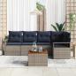 Preview: Gartensofa-set mit Kissen 6 pcs Grau Poly-Rattan