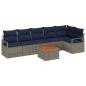 Preview: Gartensofa-set mit Kissen 7 pcs Grau Poly-Rattan