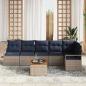 Preview: Gartensofa-set mit Kissen 7 pcs Grau Poly-Rattan