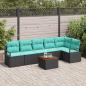Preview: ARDEBO.de - Gartensofa-set 7 stk. Schwarz Poly-Rattan