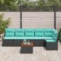 Preview: Gartensofa-set 7 stk. Schwarz Poly-Rattan