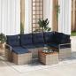 Preview: ARDEBO.de - Gartensofa-set mit Kissen 7 pcs Grau Poly-Rattan