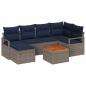 Preview: Gartensofa-set mit Kissen 7 pcs Grau Poly-Rattan