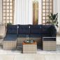 Preview: Gartensofa-set mit Kissen 7 pcs Grau Poly-Rattan