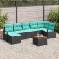 Preview: ARDEBO.de - Gartensofa-set 8 stk. Schwarz Poly-Rattan