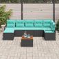Preview: Gartensofa-set 8 stk. Schwarz Poly-Rattan