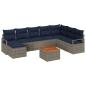 Preview: Gartensofa-set mit Kissen 9 pcs Grau Poly-Rattan
