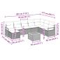 Preview: Gartensofa-set mit Kissen 9 pcs Grau Poly-Rattan