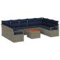 Preview: Gartensofa-set mit Kissen 10 pcs Grau Poly-Rattan
