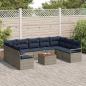 Preview: Gartensofa-set mit Kissen 10 pcs Grau Poly-Rattan