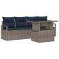 Preview: Gartensofa-set 5 stk. 4-Sitzanzahl Grau Poly-Rattan