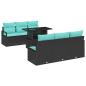 Preview: Gartensofa-set mit Speicher 7 pcs Schwarz und Blau Poly-Rattan