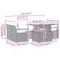 Preview: Garten-Sofa-Set mit Kissen 7 pcs Braun und Rot Poly-Rattan