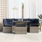Preview: Garten-Sofa-Set 7 pcs Grau und Marineblau Poly-Rattan