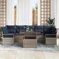 Preview: Garten-Sofa-Set 8 pcs Grau und Marineblau Poly-Rattan
