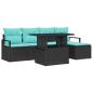 Preview: Garten-Sofa-Set mit Kissen 6 pcs Schwarz und blau