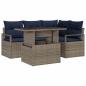 Preview: Garten-Sofa-Set 5 pcs Grau und Marineblau Poly-Rattan