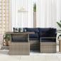 Preview: Garten-Sofa-Set 5 pcs Grau und Marineblau Poly-Rattan