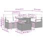 Preview: Garten-Sofa-Set mit Kissen 6 pcs Braun und Rot Poly-Rattan
