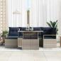 Preview: Gartensofa-set 7 pcs Grau und Marineblau Poly Rattan