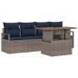 Preview: Garten-Sofa-Set mit Kissen 5 pcs Grau und Marineblau