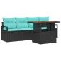 Preview: Garten-Sofa-Set mit Kissen 5 pcs Schwarz und blau