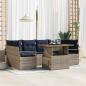 Preview: ARDEBO.de - Garten-Sofa-Set mit Kissen 7 pcs Grau und Marineblau