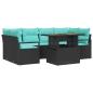 Preview: Garten-Sofa-Set mit Kissen 7 pcs Schwarz und blau