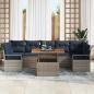 Preview: Gartensofa-set 8 stk. 7-Sitzanzahl Grau und Marineblau