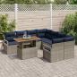 Preview: Gartensofa-set 9 stk. 8-Sitzanzahl Grau und Marineblau