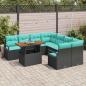 Preview: Gartensofa-set 9 Stk. 8-Sitzanzahl Schwarz und Türkis