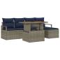 Preview: Gartensofa-set 6 pcs Grau und Marineblau
