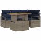 Preview: Gartensofa-set 5 stk. 4-Sitzanzahl Grau und Marineblau