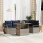 Preview: ARDEBO.de - Garten Essgruppe mit Kissen 6 pcs Grau und Marineblau