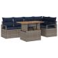 Preview: Garten Essgruppe mit Kissen 6 pcs Grau und Marineblau