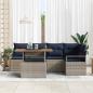 Preview: Garten Essgruppe mit Kissen 6 pcs Grau und Marineblau