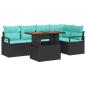 Preview: Gartensofa-set 6 stk. 5-Sitzanzahl Schwarz und Türkis