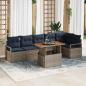 Preview: ARDEBO.de - Gartensofa-set 7 stk. 6-Sitzanzahl Grau und Marineblau