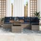 Preview: Gartensofa-set 7 stk. 6-Sitzanzahl Grau und Marineblau