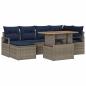 Preview: Gartensofa-set 7 pcs Grau und Marineblau