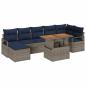 Preview: Gartensofa-set 8 pcs Grau und Marineblau