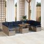 Preview: ARDEBO.de - Gartensofa-set 11 stk. 10-Sitzanzahl Grau und Marineblau
