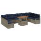 Preview: Gartensofa-set 11 stk. 10-Sitzanzahl Grau und Marineblau