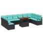 Preview: Gartensofa-set 11 stk. 10-Sitzanzahl Schwarz und Türkis