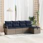 Preview: ARDEBO.de - Sofa Set 5 stk. 5-Sitzanzahl Grau und Marineblau Poly-Rattan
