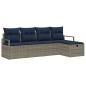 Preview: Sofa Set 5 stk. 5-Sitzanzahl Grau und Marineblau Poly-Rattan