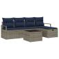Preview: Sofa Set 6 Stk. Grau und Marineblau Poly-Rattan